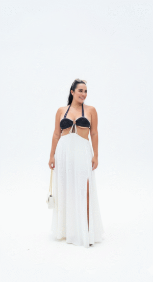 Halter Navy Chiffon